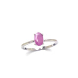 CSJ Natural Ruby Ring Sterling Silver for Women