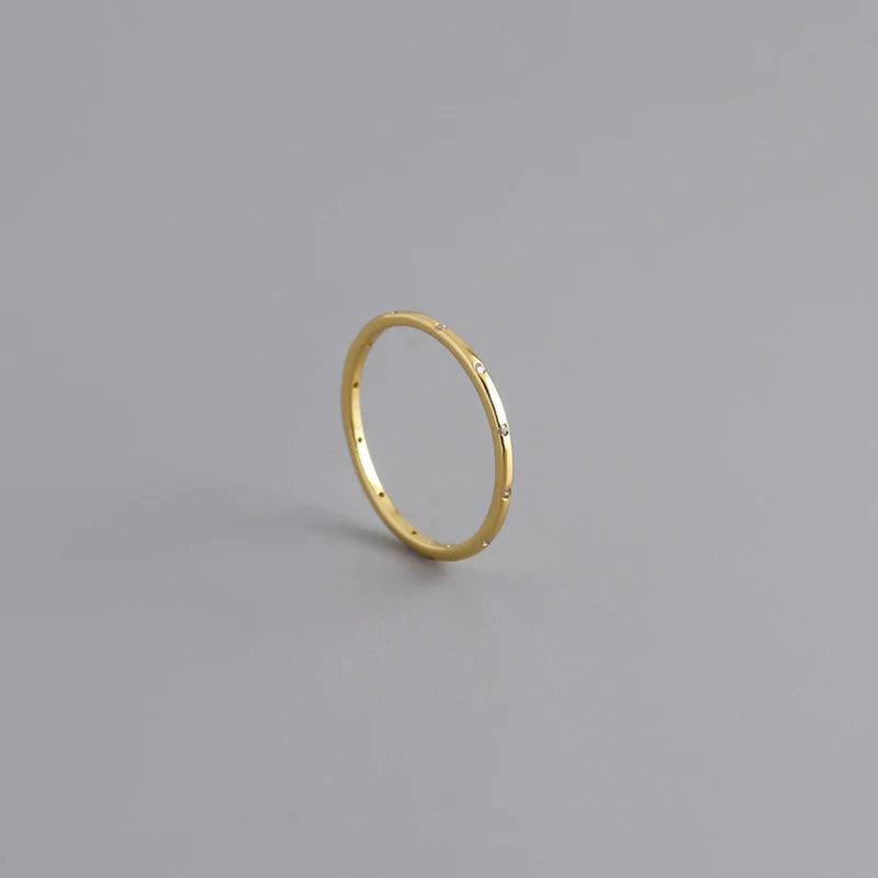 925 Silver Round Zircon Finger Ring for Women Men Couple