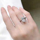 925 Sterling Silver Diamond Oval Party Ring