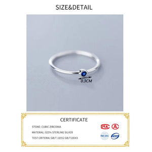 925 Silver Crystal Round Ring Women Jewelry Gift