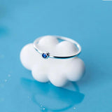 925 Silver Crystal Round Ring Women Jewelry Gift