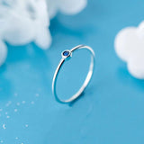 925 Silver Crystal Round Ring Women Jewelry Gift