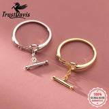 TrustDavis 925 Sterling Silver Open Ring Gift for Women Daughter