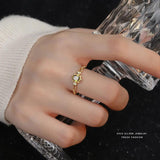 925 Silver Olive Green Zircon Ring for Lady Mom Daughter