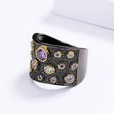 Vintage Zircon Party Ring Exaggerated Jewelry