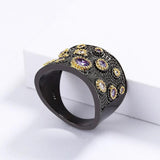 Vintage Zircon Party Ring Exaggerated Jewelry
