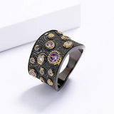 Vintage Zircon Party Ring Exaggerated Jewelry