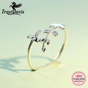 TrustDavis 925 Silver Branch Ring Size 5 6 7 Gift For Girls Teen Lady DS555