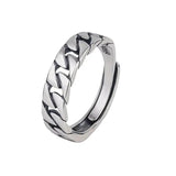 S925 Silver Irregular Retro Open Ring for Travel and Casual Gatherings
