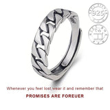 S925 Silver Irregular Retro Open Ring for Travel and Casual Gatherings