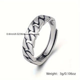 S925 Silver Irregular Retro Open Ring for Travel and Casual Gatherings