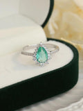 S925 Sterling Silver Paraiba Droplet Women's Ring