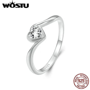 Heart Moissanite Wedding Ring 925 Sterling Silver Promise Rings