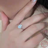 S925 Sterling Silver Opal Treasure Ring for Women