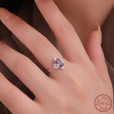 925 Silver Amethyst Zircon Ring for Women