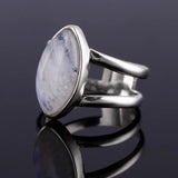 Nasiya S925 Silver Moonstone Engagement Ring for Women