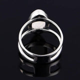 Nasiya S925 Silver Moonstone Engagement Ring for Women