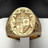 18K Vintage Carved Godfather Ring for Men