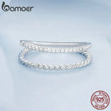 925 Silver CZ Dual Stacking Rings | Eternity Band for Women