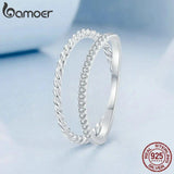 925 Silver CZ Dual Stacking Rings | Eternity Band for Women