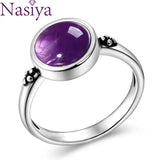 Nasiya Amethyst Rings 925 Silver Jewelry Wedding Anniversary