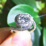925 Silver Moissanite Anniversary Wedding Band Ring for Women Men