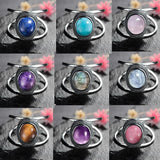 Sterling Silver Labradorite Moonstone Amethyst Lapis Ring