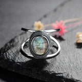 Sterling Silver Labradorite Moonstone Amethyst Lapis Ring