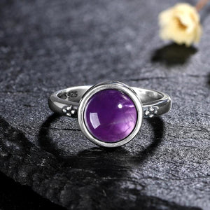 S925 Silver Vintage Ring Labradorite Moonstone Turquoise Stone Ring
