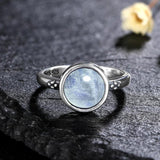 S925 Silver Vintage Ring Labradorite Moonstone Turquoise Stone Ring