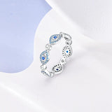 925 Silver Royal Zircon Demon Eye Star Ring Wedding Jewelry