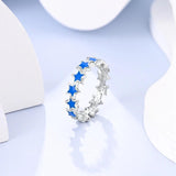925 Silver Royal Zircon Demon Eye Star Ring Wedding Jewelry