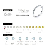 925 Silver Round D Moissanite Ring for Girls Cocktail Jewelry