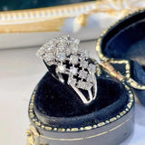 Hollow AAAAA Zircon 925 Silver Ring Wedding Band for Women