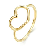 925 Silver Heart Cutout Ring Romantic Love Gift