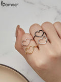 925 Silver Heart Cutout Ring Romantic Love Gift