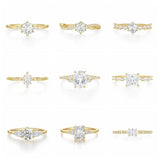 925 Silver Geometric Zircon Ring Wedding Jewelry Bague Femme