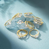 925 Silver Geometric Zircon Ring Wedding Jewelry Bague Femme