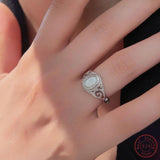 925 Silver Opal Ring Men Women Christmas Gift