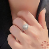 925 Silver Opal Ring Men Women Christmas Gift