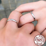 CWWZircons 925 Sterling Silver Couple Ring Wedding Band Gift SR038