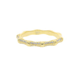 Bamboo Band CZ Eternity Ring 925 Silver Vermeil