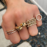 Bamboo Band CZ Eternity Ring 925 Silver Vermeil