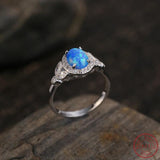 925 Silver Opal & Zircon Ring for Women