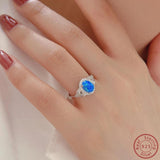 925 Silver Opal & Zircon Ring for Women