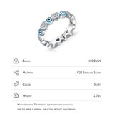 Sterling Silver Heart To Heart Punk Eyes Stackable Finger Rings