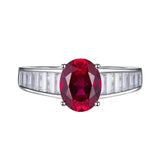 S925 Sterling Silver 7 * 9mm Oval Pigeon Blood Red Ring