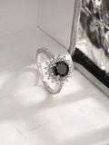 925 Silver Zircon Flower Ring for Women, Romantic Gift