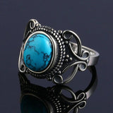 925 Silver Women's Turquoise Ring, 8x10MM Oval Stone, Fine Jewelry