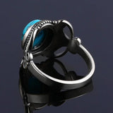 925 Silver Women's Turquoise Ring, 8x10MM Oval Stone, Fine Jewelry